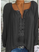 Camisas de manga larga enrollables con paneles de encaje